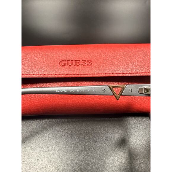 GUESS Cat Eye Sunglasses Grey Frame Gradient Lens 55mm Womens